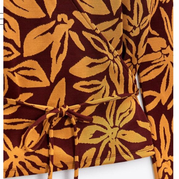 ZARA JACQUARD WRAP JACKET - Picture 3 of 5